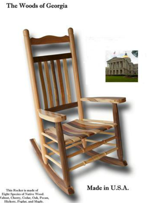 Mixed Wood Commemorative Rocking Chair